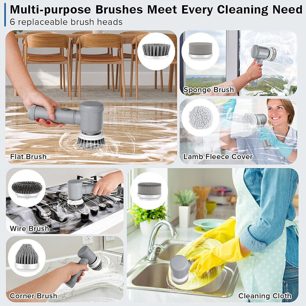 8-in-1 Rechargeable Electric Cleaning Brush
