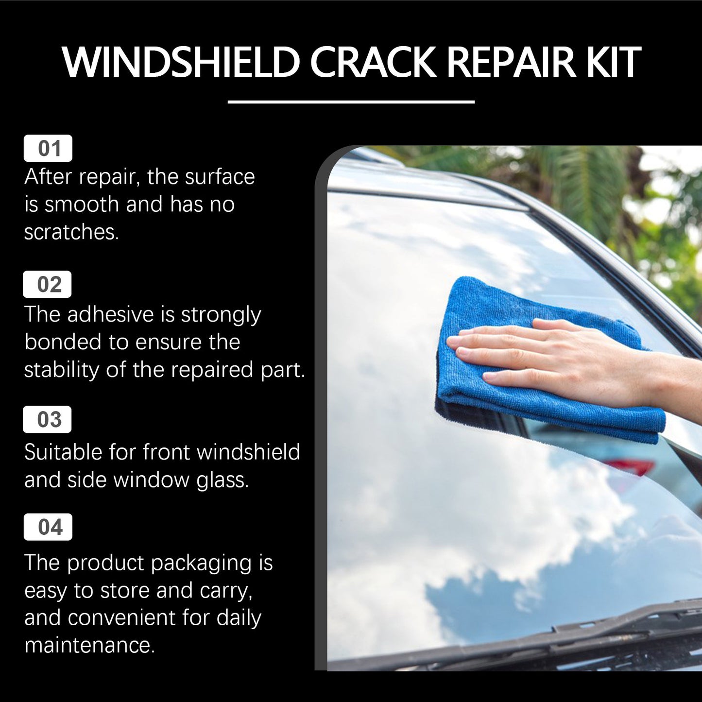 Nano Glass Repair Pro - Invisible Windshield Crack & Chip Repair Kit