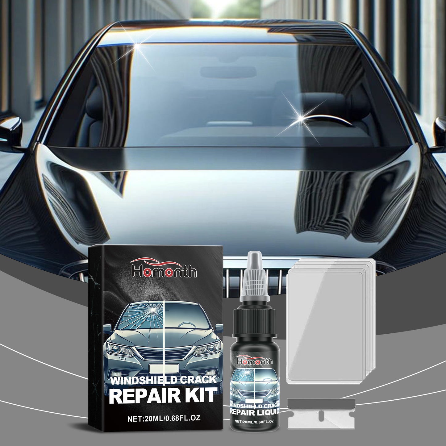 Nano Glass Repair Pro - Invisible Windshield Crack & Chip Repair Kit
