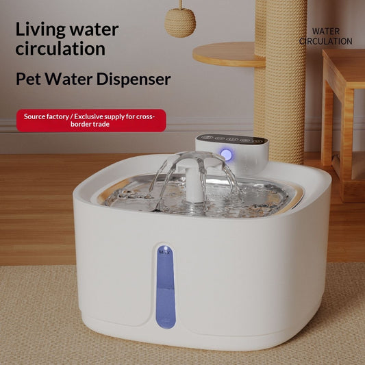 Pet Water Fountain Wireless Stainless Steel Water Dispenser