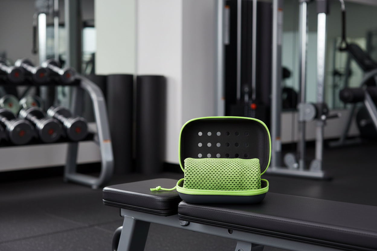 Instant Cooling Towel with Portable Silicone Case – Stay Cool Anywhere, Anytime!