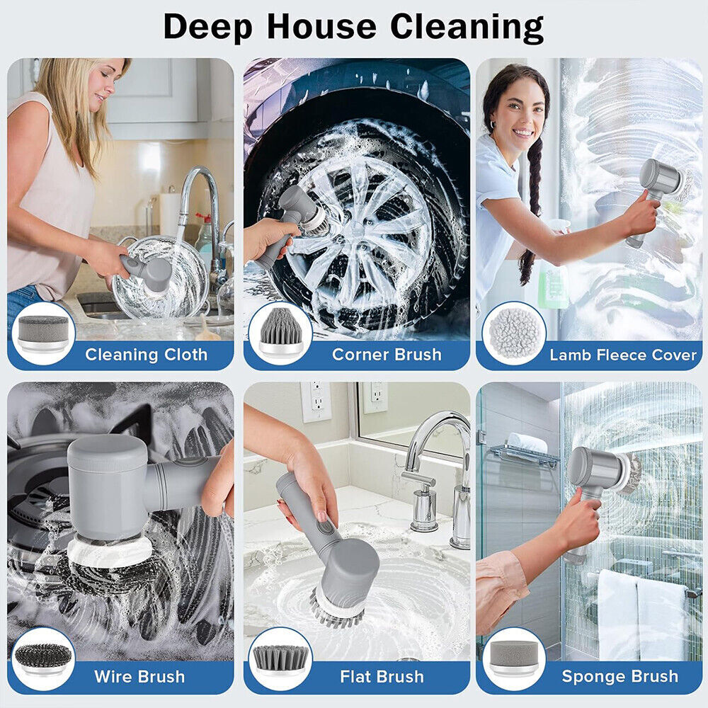 8-in-1 Rechargeable Electric Cleaning Brush
