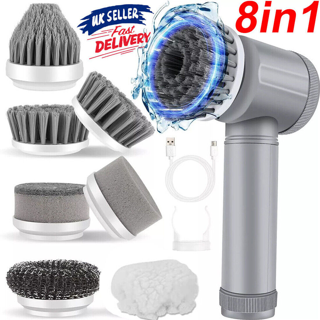 8-in-1 Rechargeable Electric Cleaning Brush