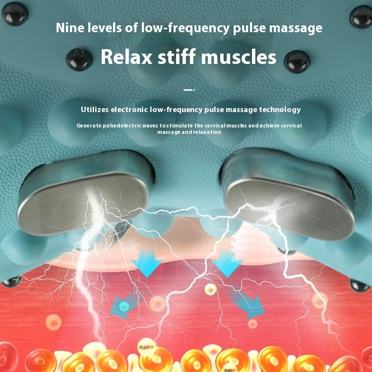 Multifunctional Shoulder And Neck Massage Instrument Portable EMS Hot Compress Massage Pillow