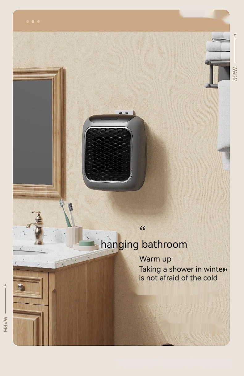Portable Mini Fan Heater - Wall-Mounted Electric Warmer for Home & Office