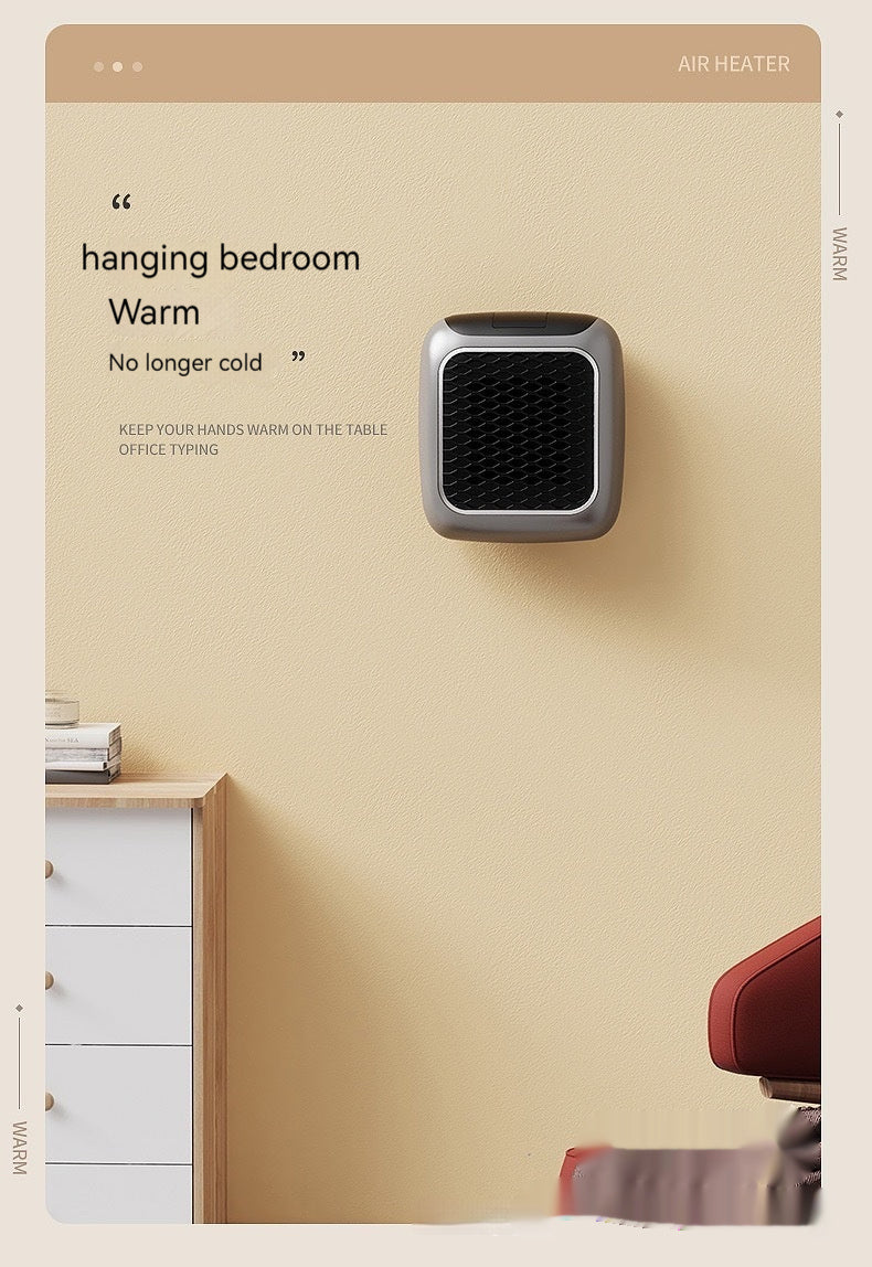 Portable Mini Fan Heater - Wall-Mounted Electric Warmer for Home & Office